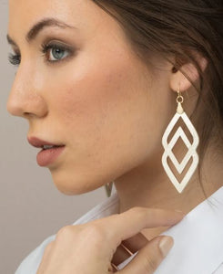 Gold Deco Drama Leather Earrings