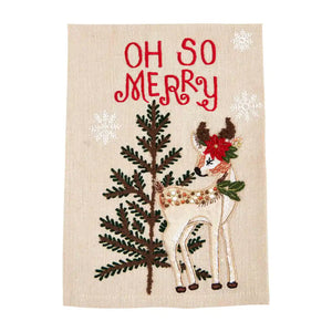Christmas Embroidered Towel, 3 Asst