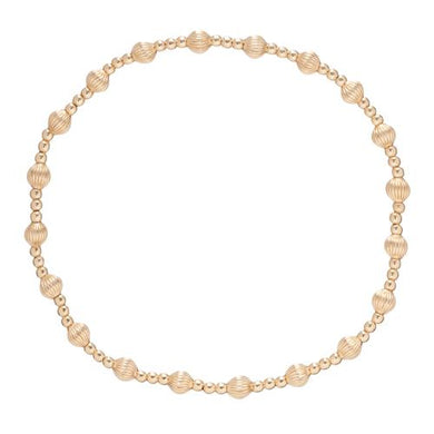 Dignity Sincerity Pattern 4mm Bead Bracelet in Gold