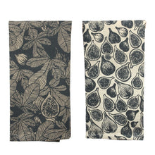 Load image into Gallery viewer, Fig Tree Tea Towels set of 2 - Dark Slate