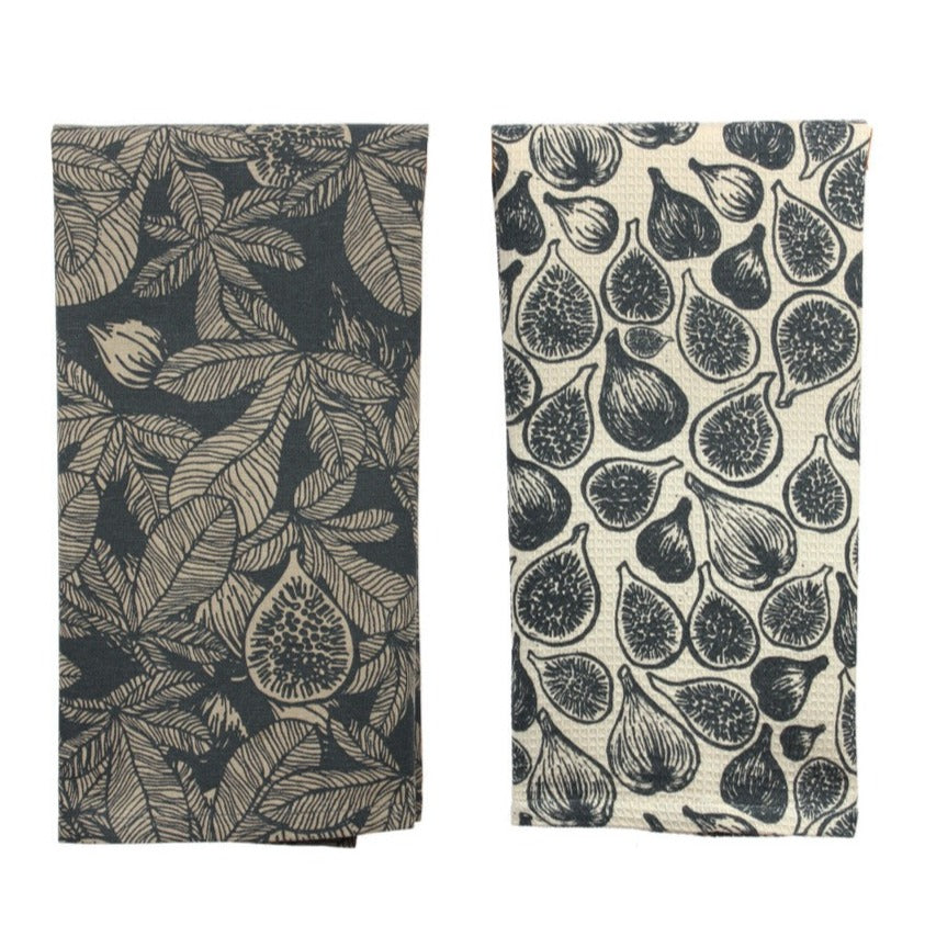Fig Tree Tea Towels set of 2 - Dark Slate