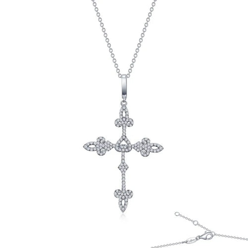 Fleur de Lis Cross Necklace