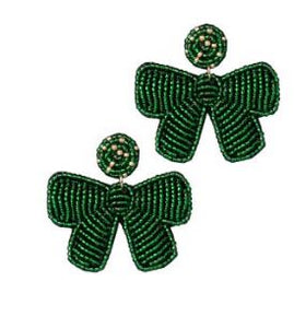 Green Bow Earrings