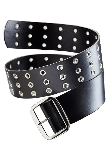 【S/E/O】 EYELET WIDE BELT BLACK Wide Georgia Belt in Black | Lizzie Fortunato