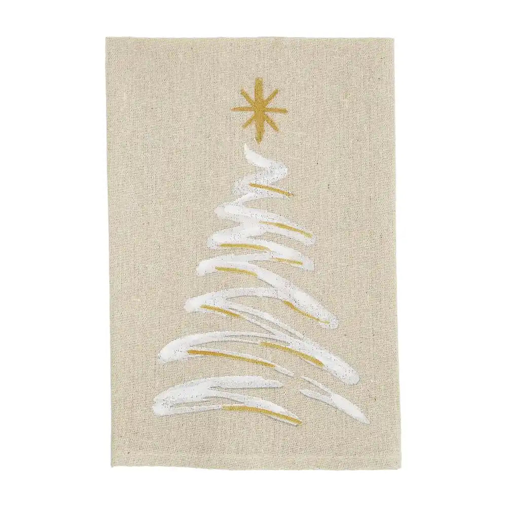 Hand-Painted Christmas Tree Towel