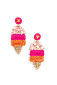 Pink Ice Cream Cone Earrings