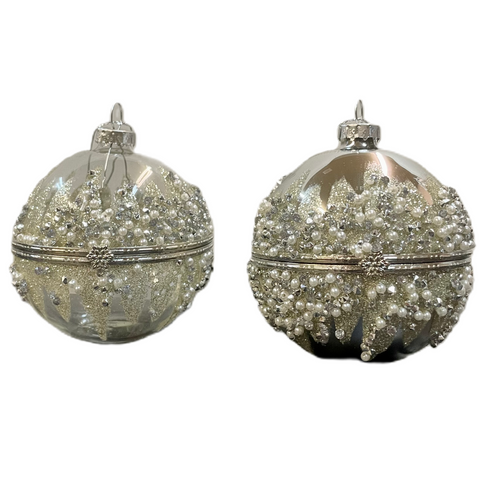 Glass Hinged Open Ball Ornament
