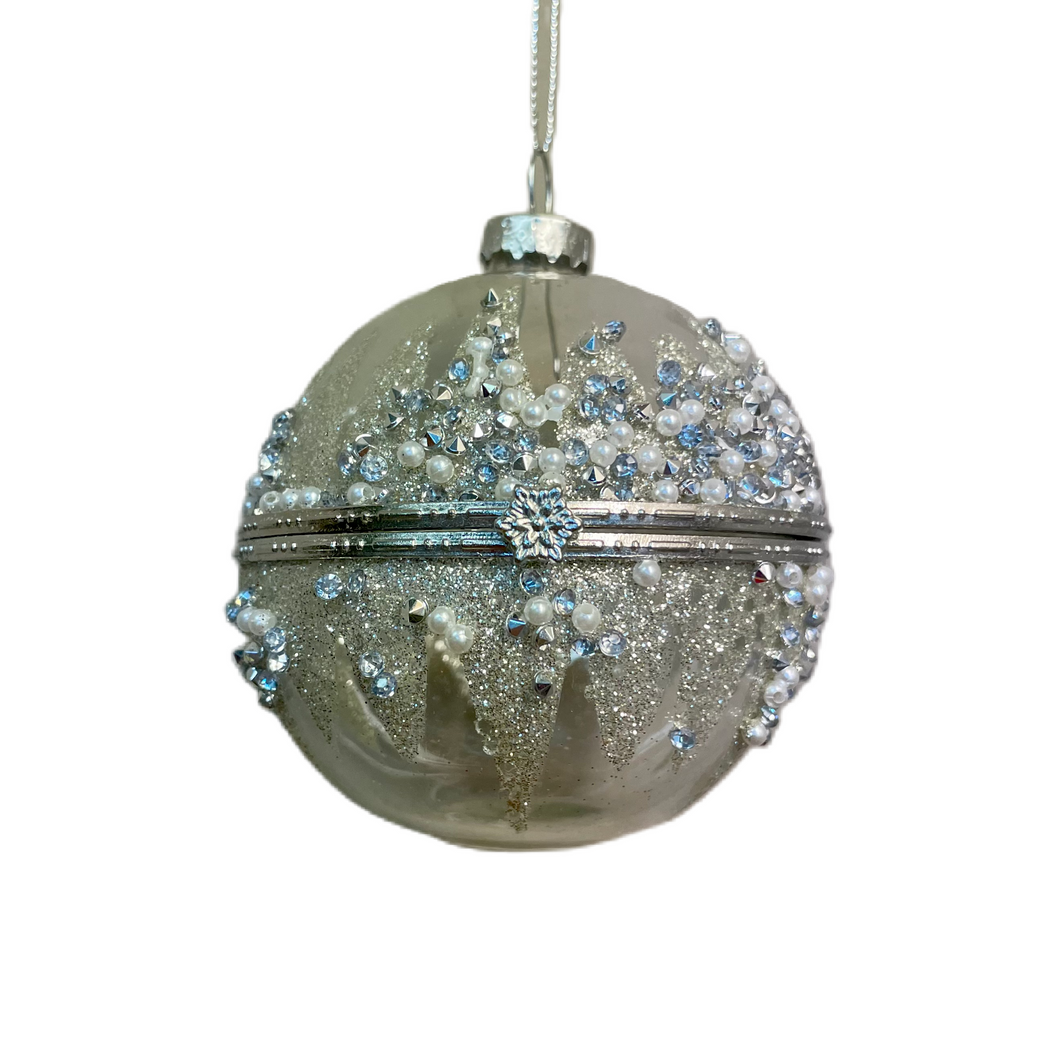 Glass Hinged Open Ball Ornament