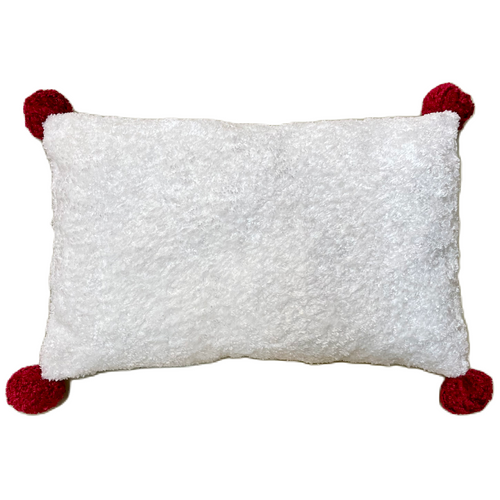 Fuzzy Christmas Pom Pom Pillow