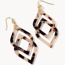 Deco Drama Resin Earrings- White Tortoise