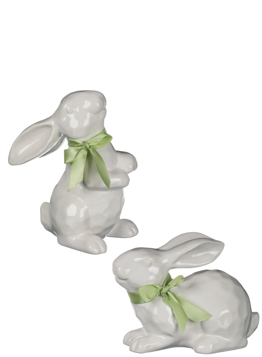 Ceramic Bunny Figurines 2 Asst