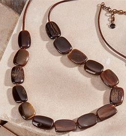 Stone Leather Necklace