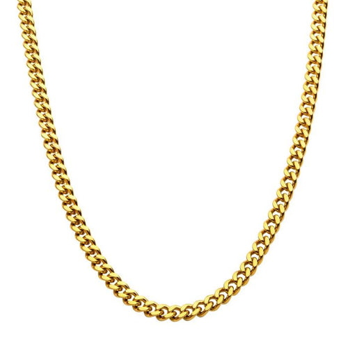6mm 18K Gold IP Miami Cuban Chain Necklace