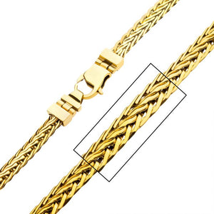 18K Gold IP Double Diamond Cut Spiga Chain Necklace