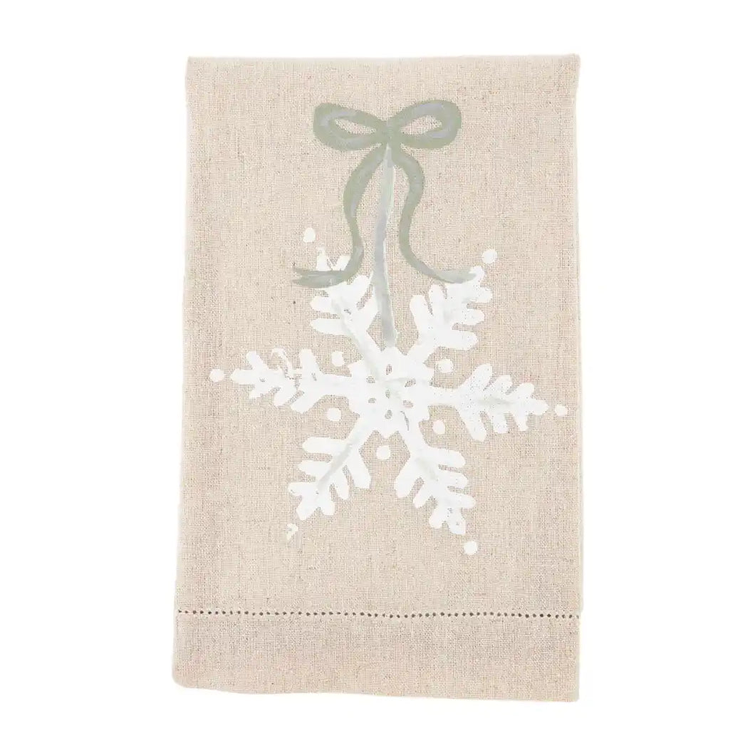 Painted White Christmas Towels