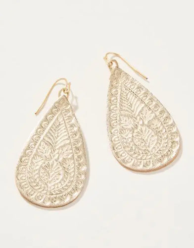 Penelope Gold Leather Earrings
