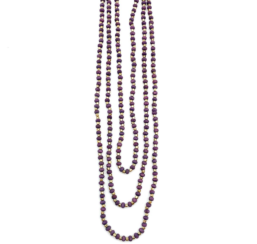 Sachi Mulberry Three Strand Necklace, Purple