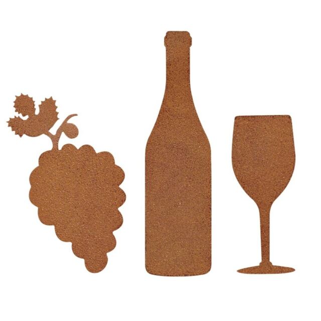 Rustic Wine Magnets, Set 3 Asst.