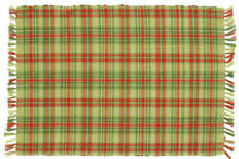 Load image into Gallery viewer, Red and Green Plaid Placemat with Fringe