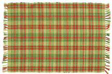 Red and Green Plaid Placemat with Fringe, Set of 4