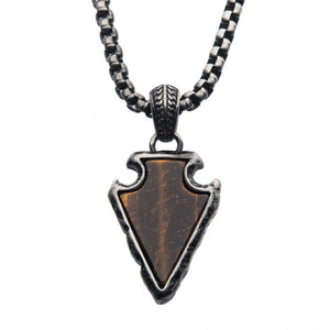 Tiger Eye Arrowhead Necklace