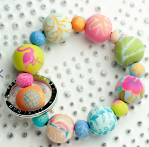 Large Clay Bead Keychain - Asst. Colors