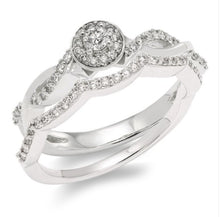 Load image into Gallery viewer, 10KT White Gold 1/4CT(52) Diamond Cluster Halo Engagement Ring