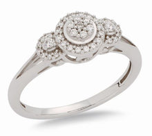 Load image into Gallery viewer, White Gold, Round Diamond Halo Bridal Set