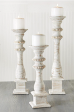 Load image into Gallery viewer, Beaded Wood Candlestick