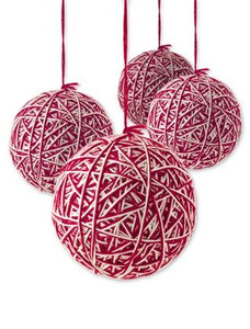 Yarn Red and White Ornament
