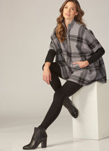 Load image into Gallery viewer, Zip Neck plaid Poncho